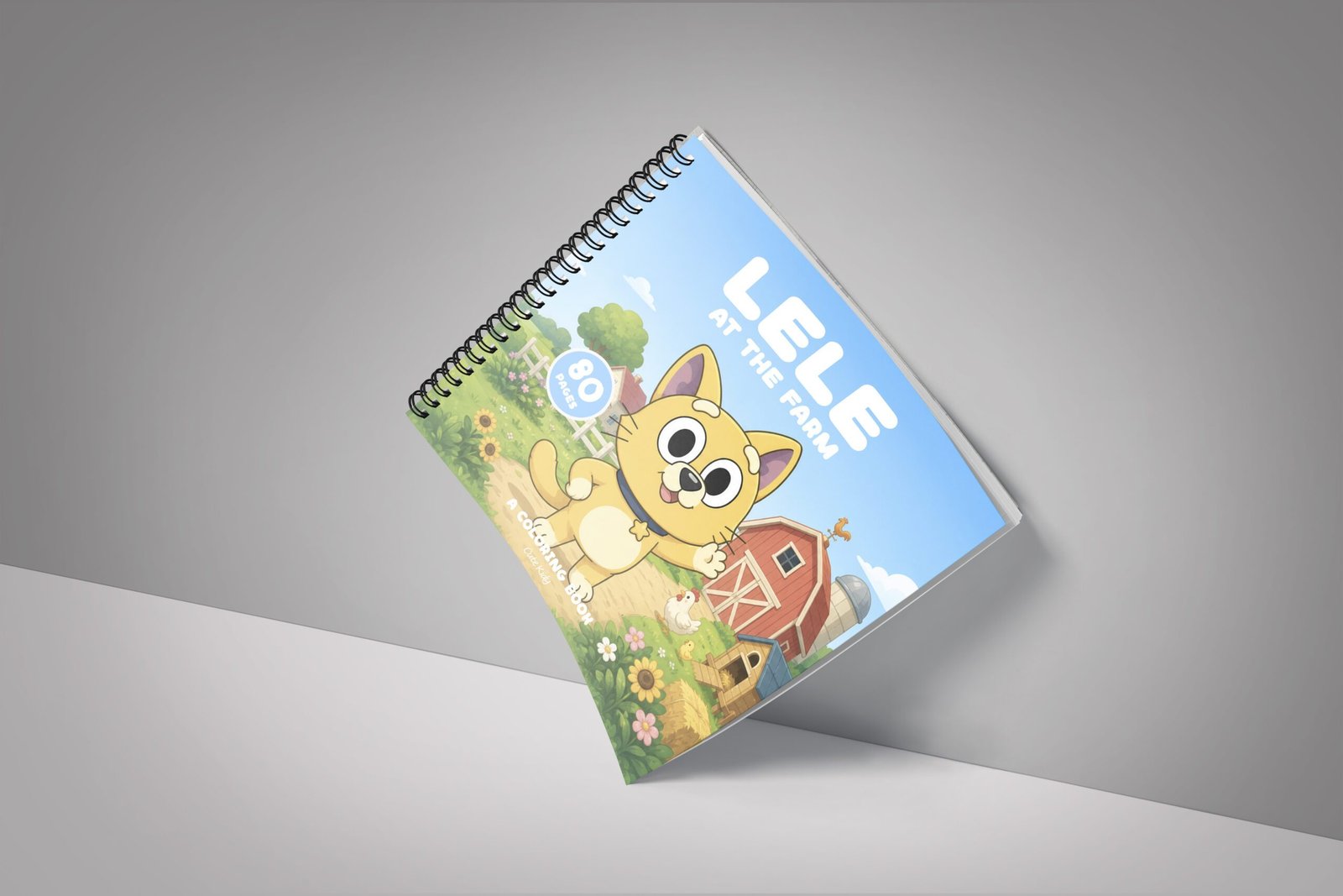 Lele Cat at the Farm Coloring Book for Kids – Wire-O, Personalized with Picture, Name & Certificate for your Child. - الصورة 5