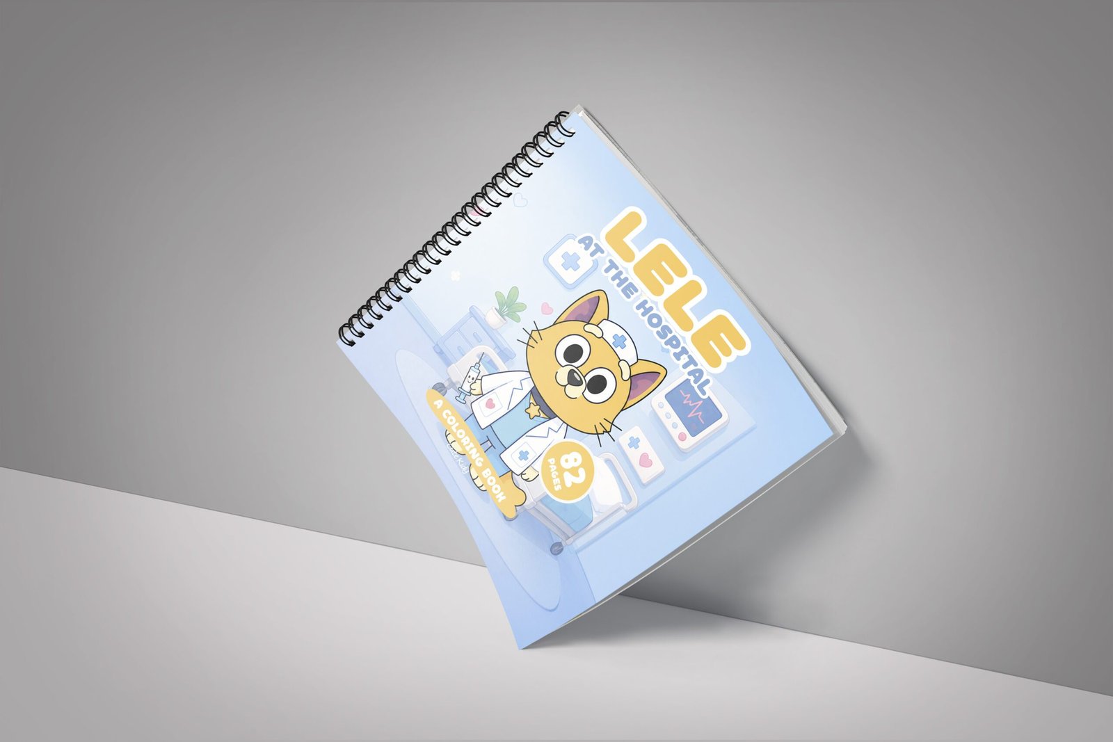 Lele Cat at the Hospital Coloring Book for Kids – Wire-O, Personalized with Picture, Name & Certificate for your Child - الصورة 2