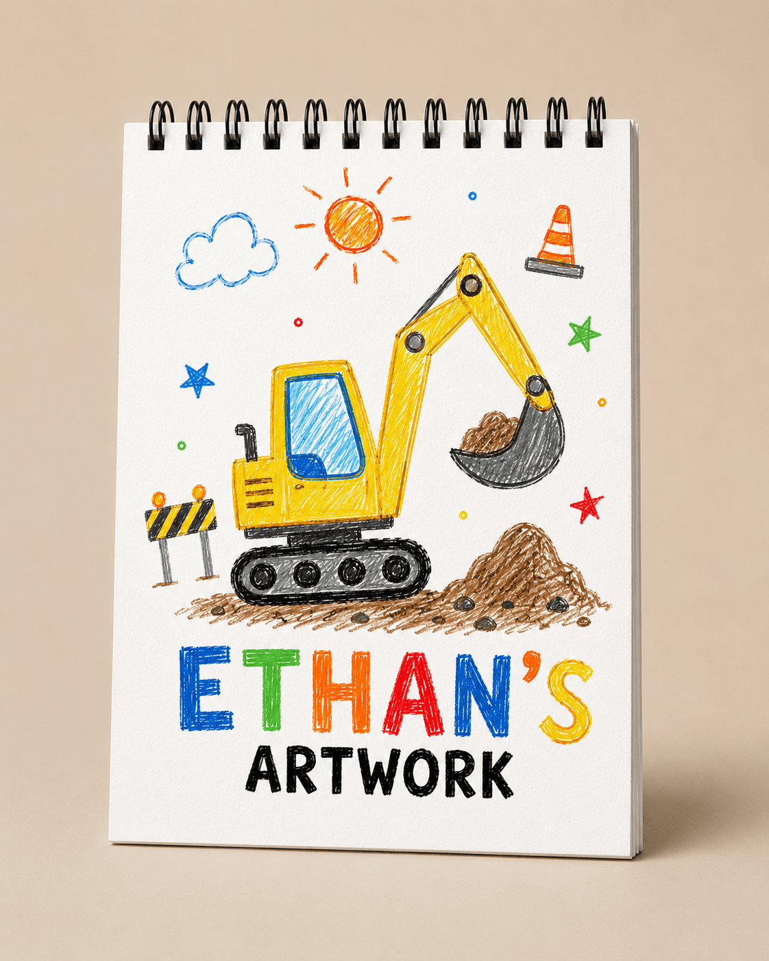 Kids Personalized Sketchbook, Custom Drawing Art Pad Books with Name, Stocking Stuffers, Boys Party Favor gifts, 5.5” x 8.5” (A5) - الصورة 10