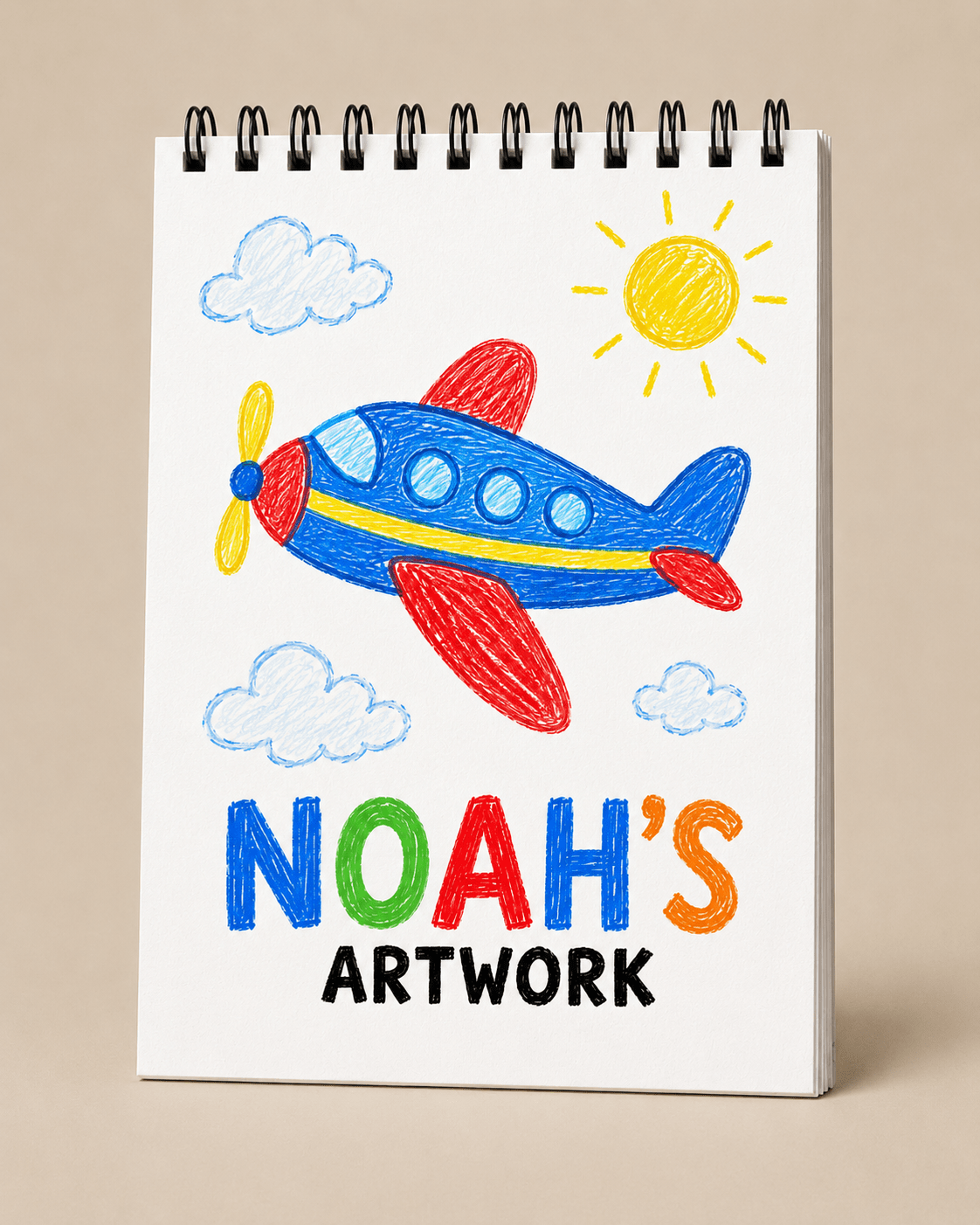 Kids Personalized Sketchbook, Custom Drawing Art Pad Books with Name, Stocking Stuffers, Boys Party Favor gifts, 5.5” x 8.5” (A5) - الصورة 8