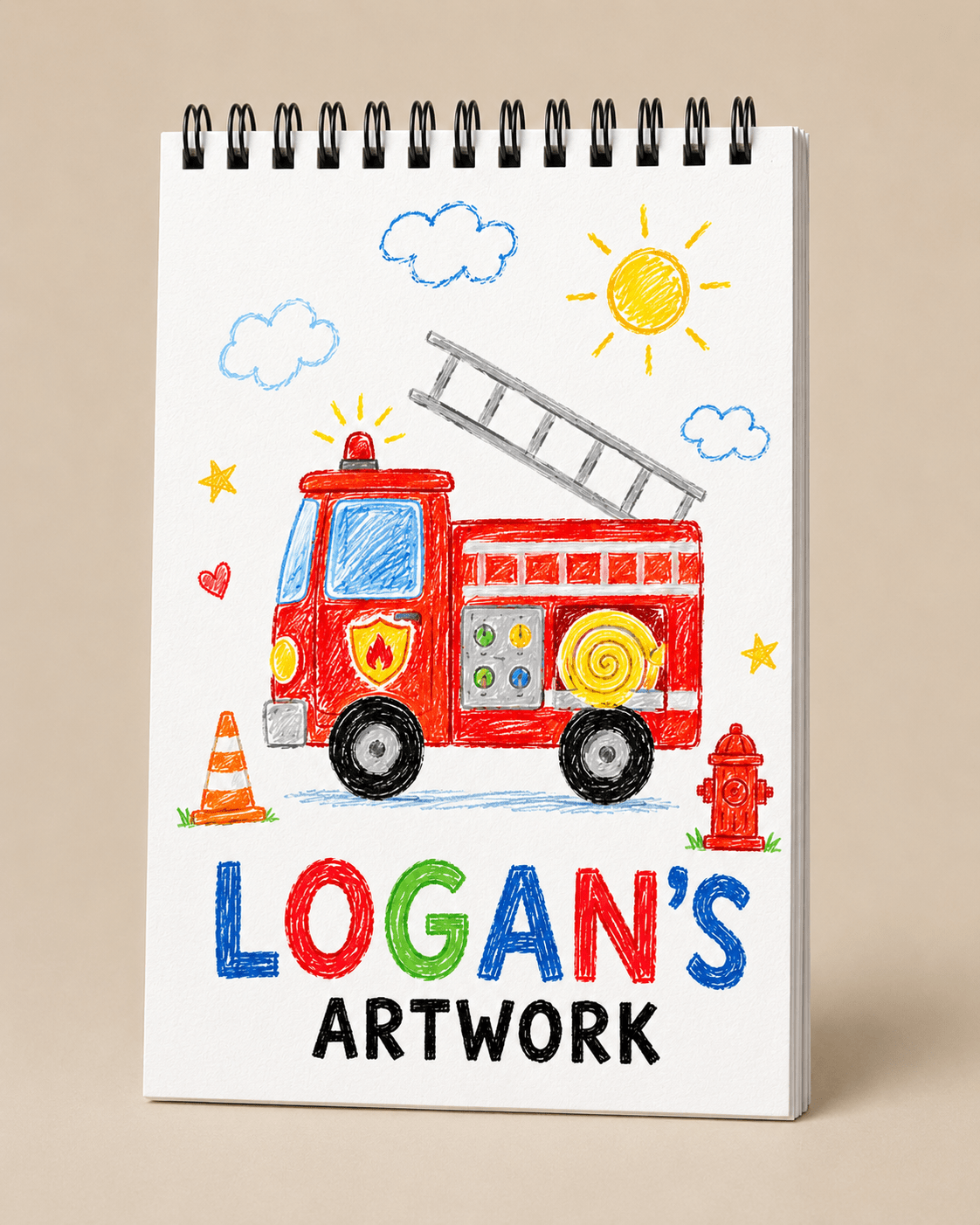 Kids Personalized Sketchbook, Custom Drawing Art Pad Books with Name, Stocking Stuffers, Boys Party Favor gifts, 5.5” x 8.5” (A5) - الصورة 7