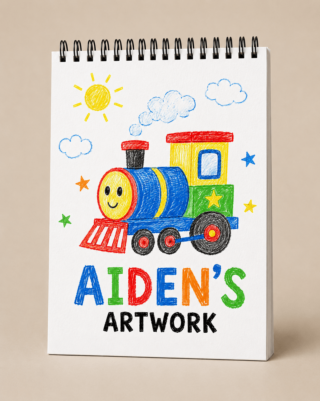 Kids Personalized Sketchbook, Custom Drawing Art Pad Books with Name, Stocking Stuffers, Boys Party Favor gifts, 5.5” x 8.5” (A5) - الصورة 6