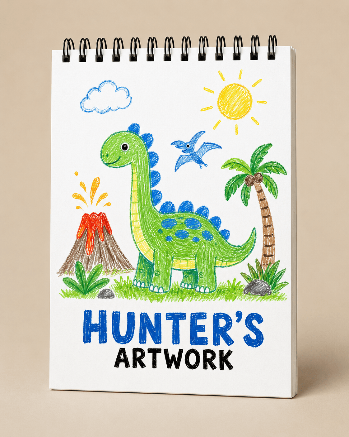 Kids Personalized Sketchbook, Custom Drawing Art Pad Books with Name, Stocking Stuffers, Boys Party Favor gifts, 5.5” x 8.5” (A5) - الصورة 4