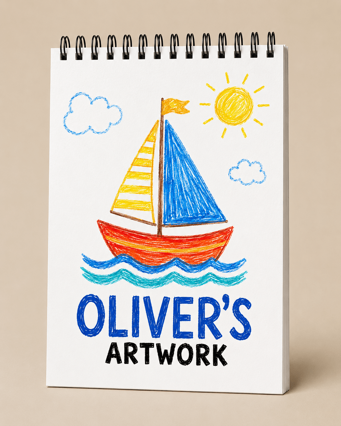 Kids Personalized Sketchbook, Custom Drawing Art Pad Books with Name, Stocking Stuffers, Boys Party Favor gifts, 5.5” x 8.5” (A5) - الصورة 3