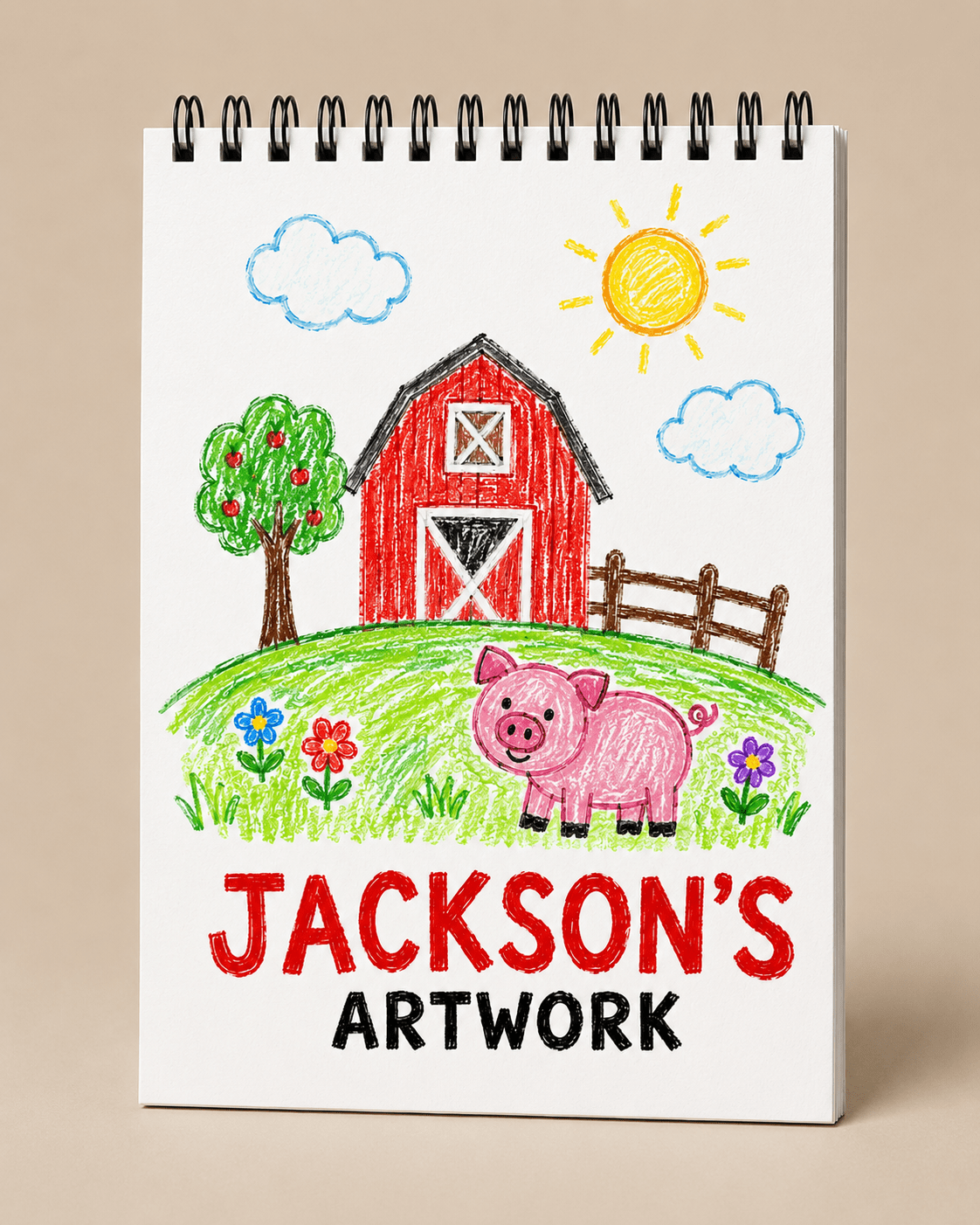 Kids Personalized Sketchbook, Custom Drawing Art Pad Books with Name, Stocking Stuffers, Boys Party Favor gifts, 5.5” x 8.5” (A5) - الصورة 2