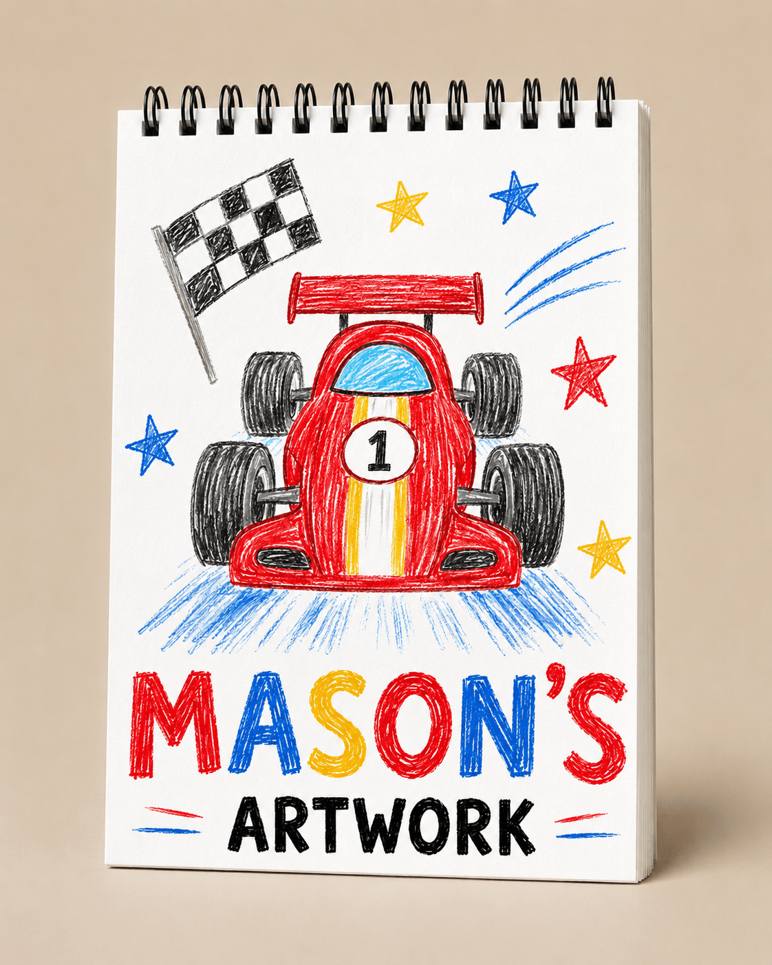 Kids Personalized Sketchbook, Custom Drawing Art Pad Books with Name, Stocking Stuffers, Boys Party Favor gifts, 5.5” x 8.5” (A5) - الصورة 11