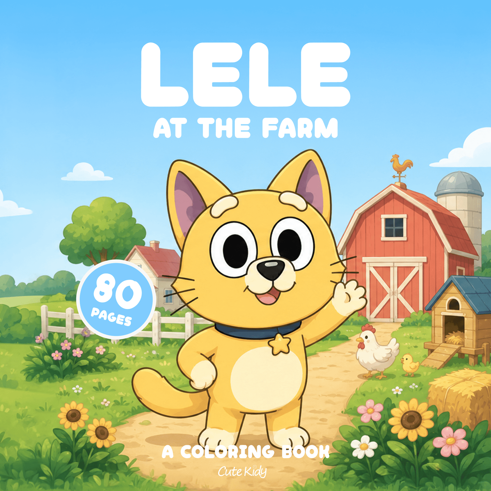 Lele Cat at the Farm Coloring Book for Kids – Wire-O, Personalized with Picture, Name & Certificate for your Child. - الصورة 2