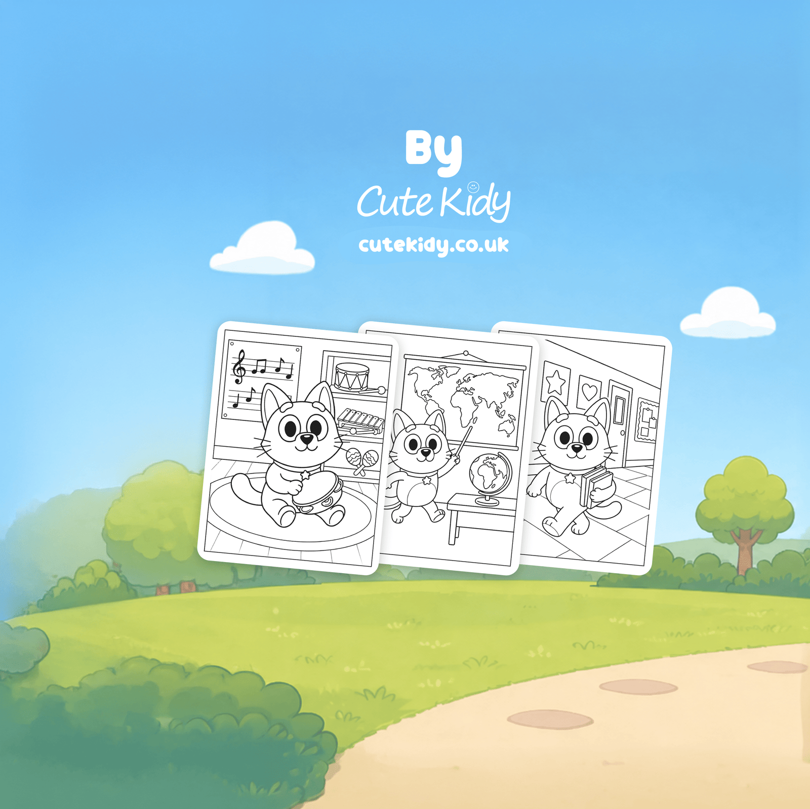 Lele Cat at the School Coloring Book for Kids – Wire-O, Personalized with Picture, Name & Certificate for your Child - الصورة 5
